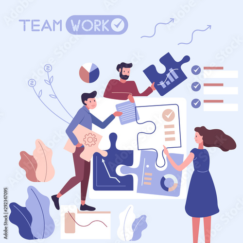 people teamwork, puzzle process, employees
