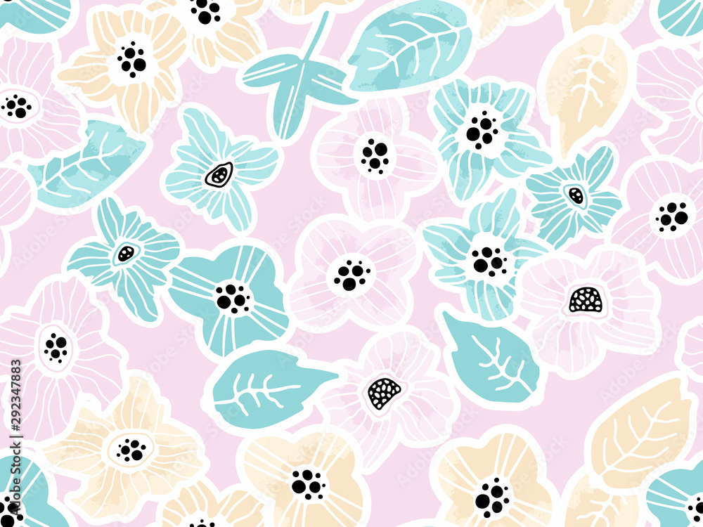 Floral seamless pattern. Vector design for paper, fabric, interior decor and cover Floral seamless pattern. Vector design for paper, fabric, interior decor and cover