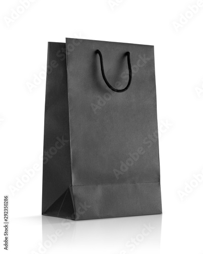 blank black paper shopping bag for design mock-up