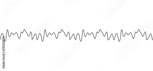 Seamless brush of music beat line or sound amplitude vector illustration isolated.