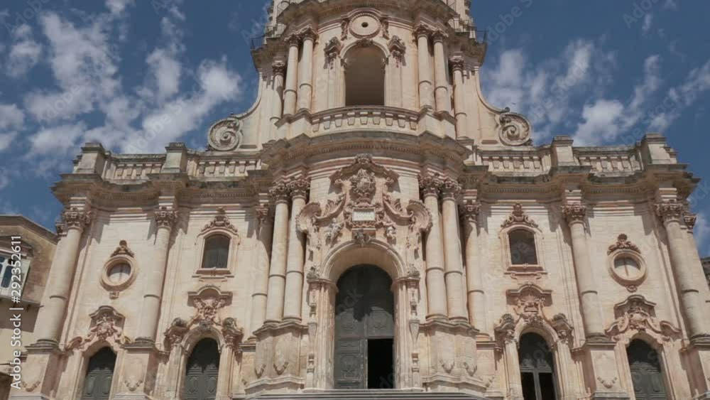 Scenic entrance stairway and facade of the baroque cathedral of Modica, Sicily Italy. Scenic entrance stairway and facade of the baroque cathedral of Modica, Sicily Italy.