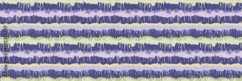 Dripping ink dyed stripe variegated border background. Seamless pattern with inky dye drop spill. Bright gradient ribbon trim blend, Trendy painted wax line edging banner. Purple softgrass green photo