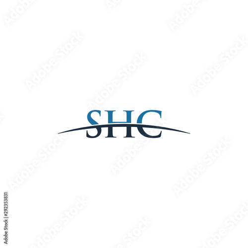 Initial letter SHC, overlapping movement swoosh horizon logo company design inspiration in blue and gray color vector photo
