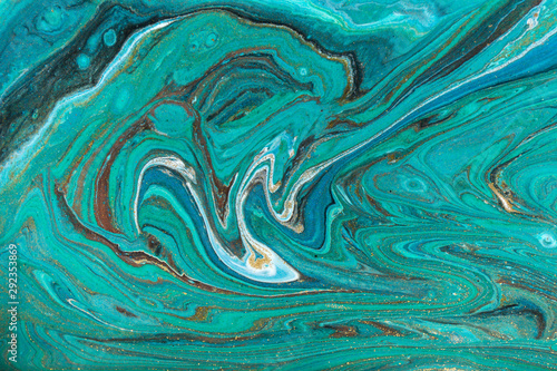 Beautiful unique turquoise acrylic marble background. © anya babii