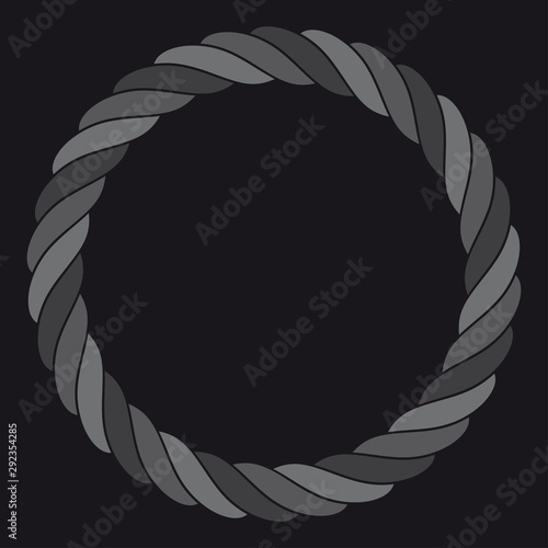 Vector rope seamless circle. Vector logo element for graphic design.