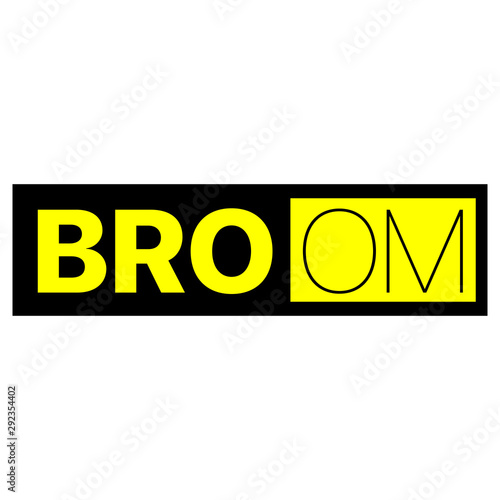 black motto in yellow on white background.
