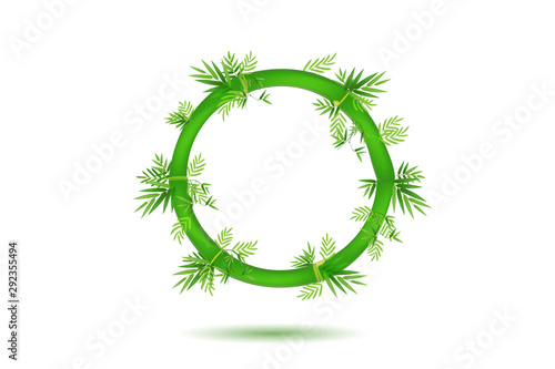 Bamboo plant wreath logo vector image 