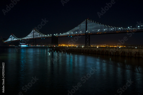 Long exposure at the San Francisco Bay Bridge at night. California © unai