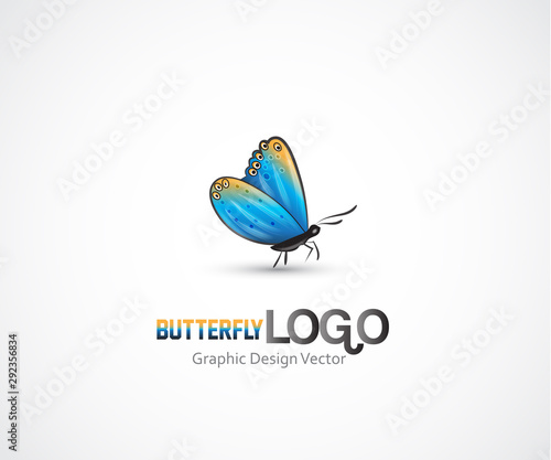 Beauty butterfly logo vector