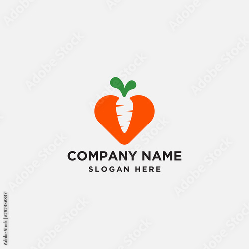 carrot love logo design template. vector