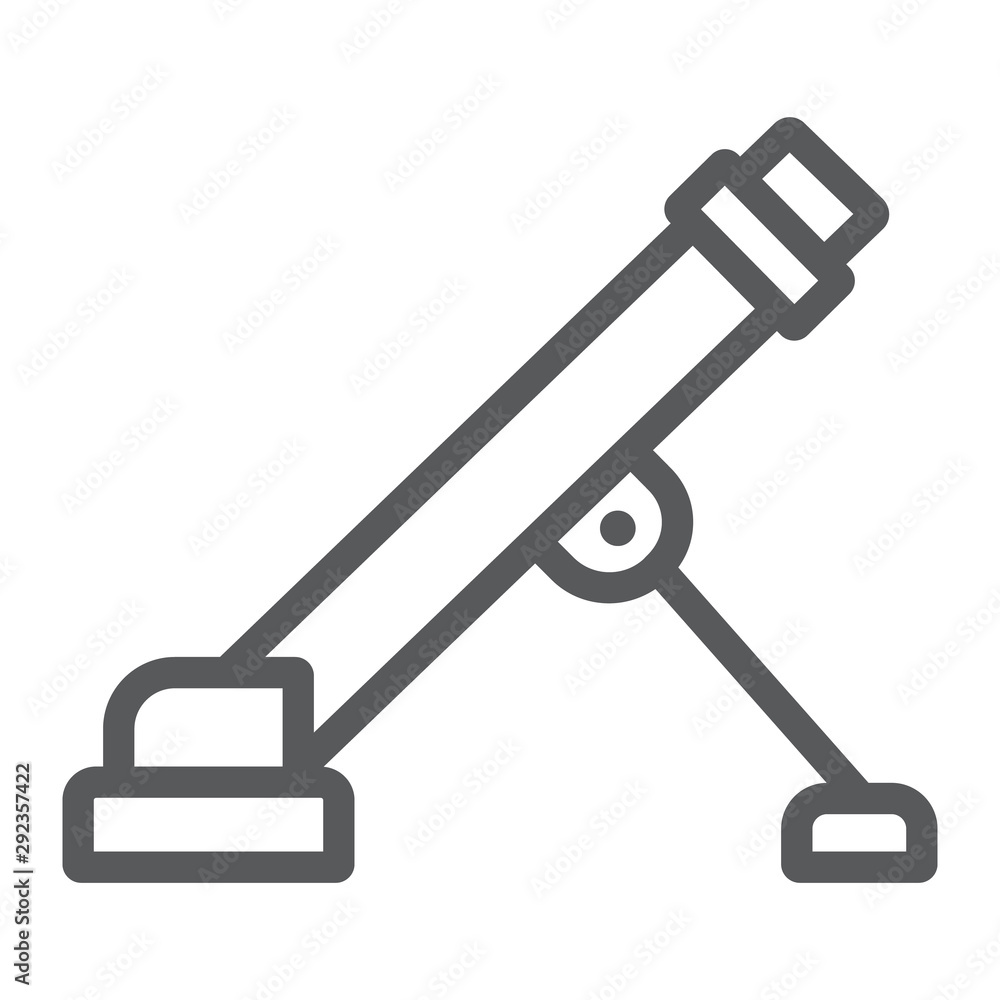 Military mortar line icon, army and force, weapon sign, vector graphics, a linear pattern on a white background. Military mortar line icon, army and force, weapon sign, vector graphics, a linear pattern on a white background.