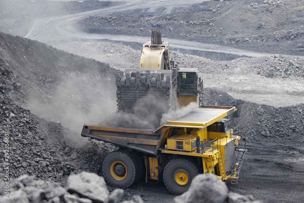 Coal loading into a dump truck Coal loading into a dump truck