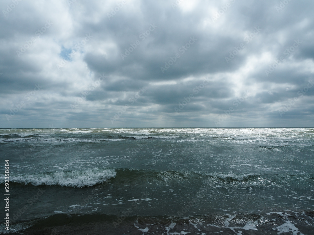 Stormy sea and waves are coming ashore Stormy sea and waves are coming ashore