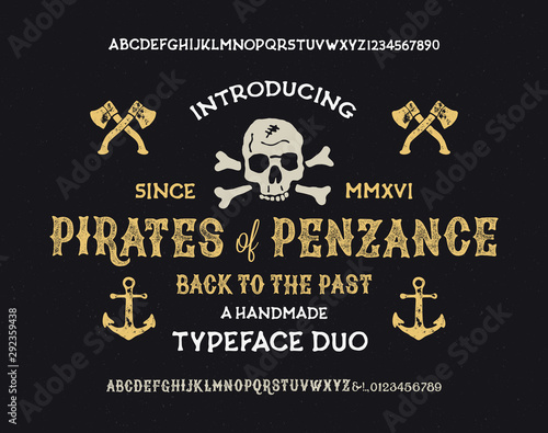  Retro Styled Fonts. Vintage Hand Drawn Typeface. Vector Illustration