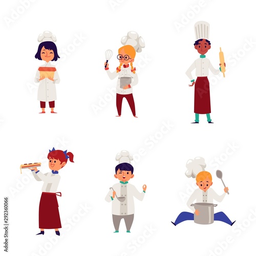 Chef cook children cartoon character set