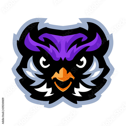 owl mascot logo template for esport activity