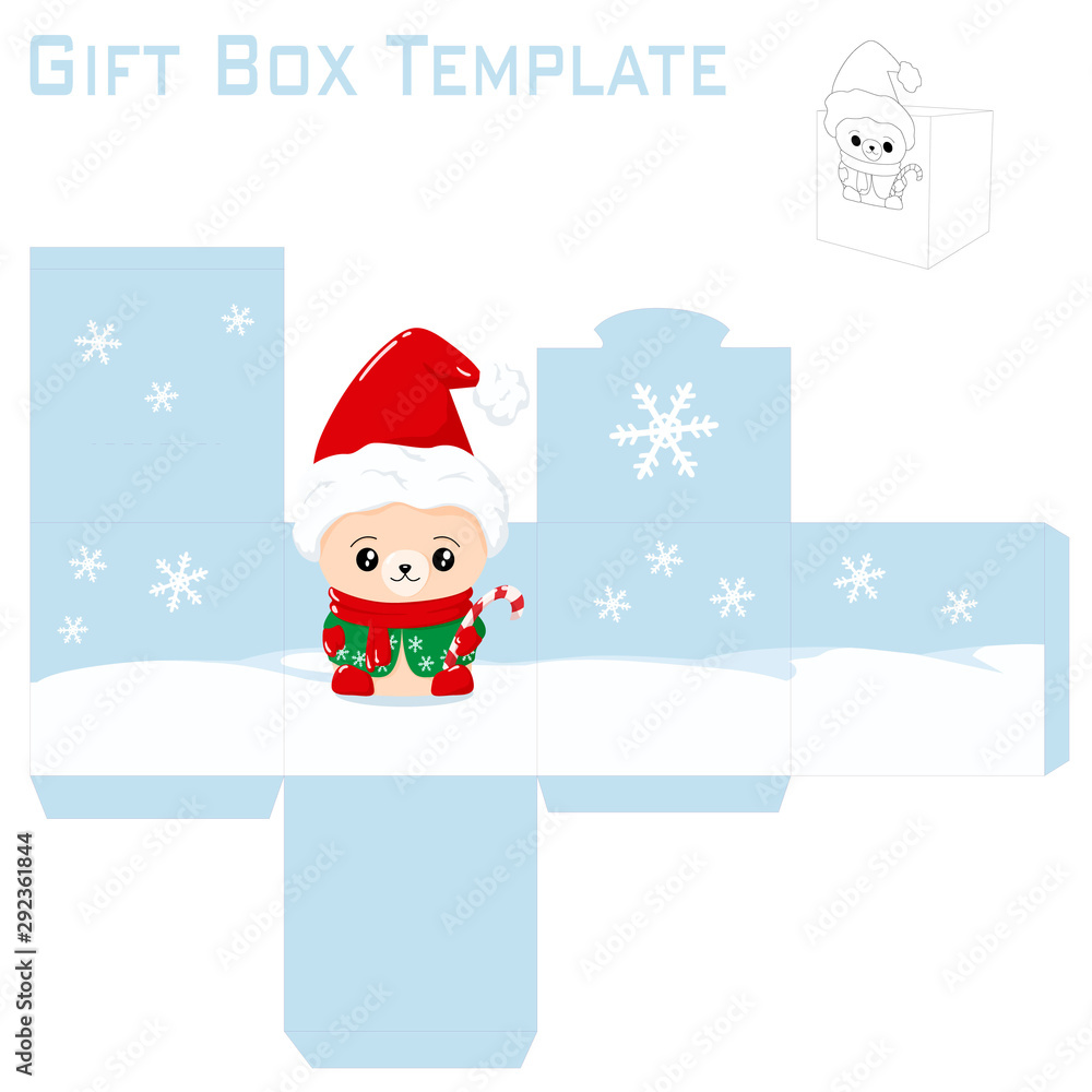 Template for christmas gift box Template for christmas gift box