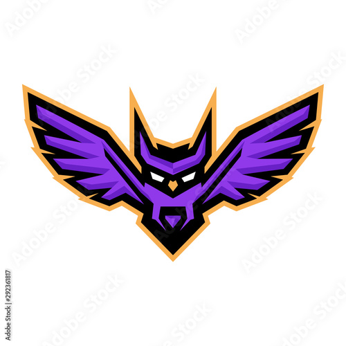 owl mascot logo template for esport activity