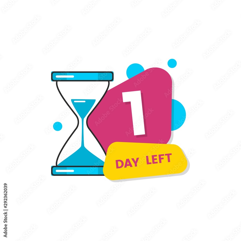 Only one day left special offer sign cartoon vector illustration isolated. Only one day left special offer sign cartoon vector illustration isolated.