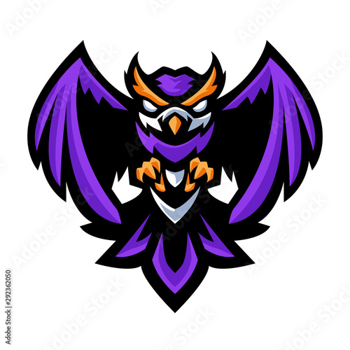 owl mascot logo template for esport activity