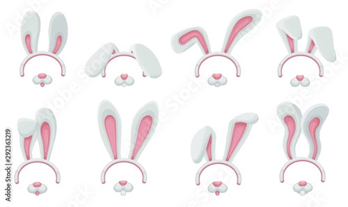 Cute bunny ears and nose filter set for funny social media photo app