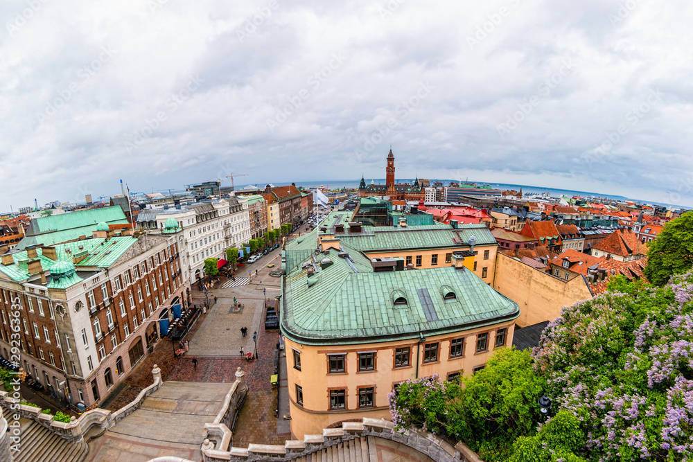 Φωτογραφία View of the city centre and the port of Helsingborg in Sweden