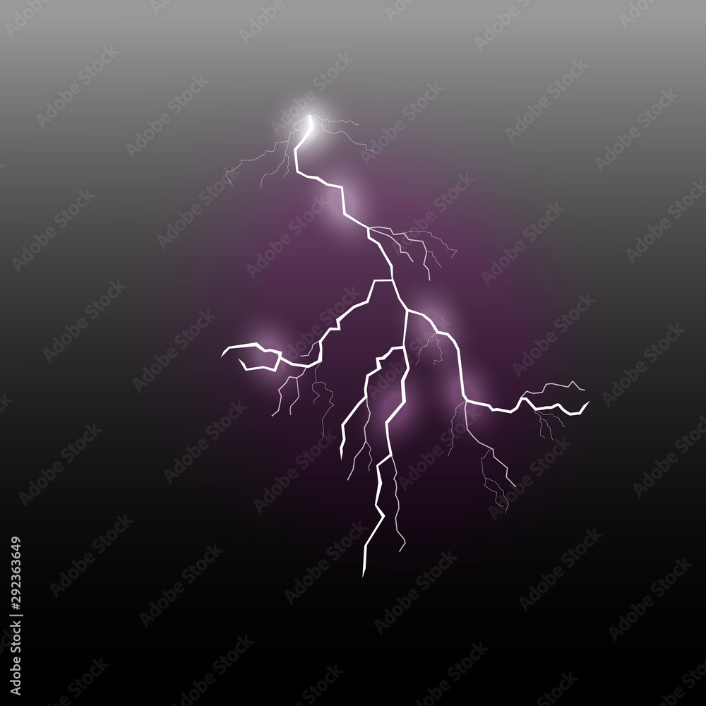 A flash of purple lightning with a glow effect on a dark background.