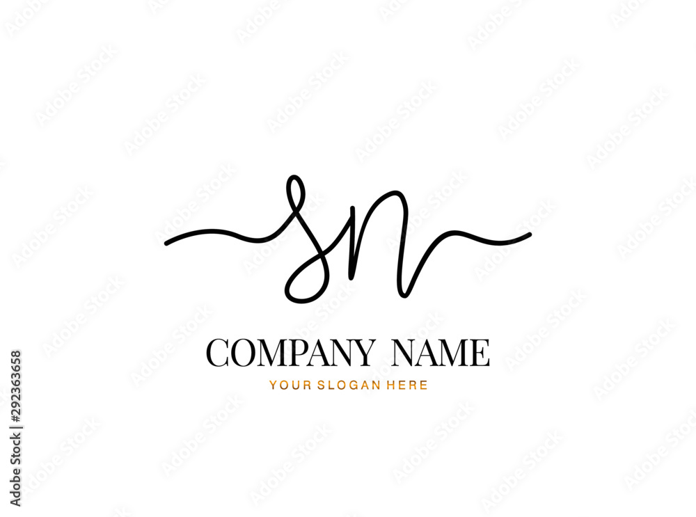 S N SN Initial handwriting logo design with circle. Beautyful design handwritten logo for fashion, team, wedding, luxury logo. S N SN Initial handwriting logo design with circle. Beautyful design handwritten logo for fashion, team, wedding, luxury logo.