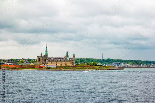 Waterfront view of Kronborg Castle in Elsinore, Denmark