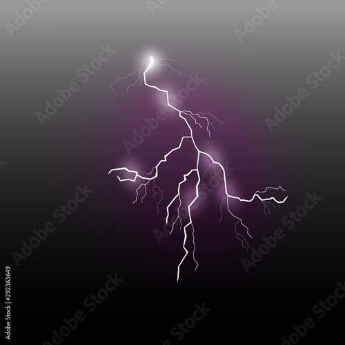A flash of purple lightning with a glow effect on a dark background.