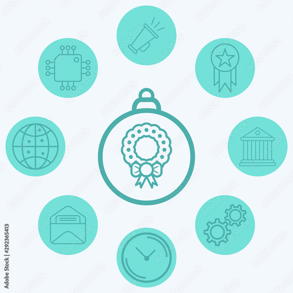 Fototapeta premium Christmas bauble vector icon sign symbol