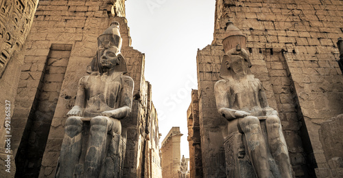 First pylon Ramsés II colossus Luxor Temple, Luxor, Egypt photo