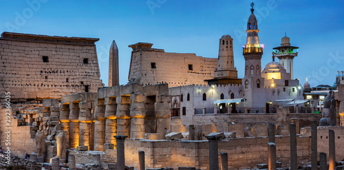 Panoramic view of Abu Haggag Mosque inside Luxor Temple, Luxor, Egypt