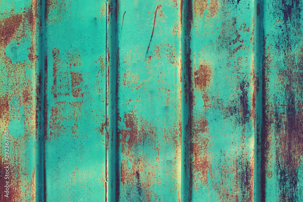 Iron surface is covered with old paint, chipped paint, texture background