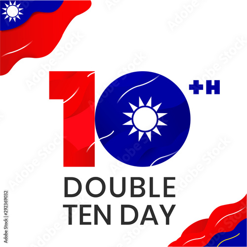 Logo design 10th september or double tenth day the National Day of Taiwan Republic of China,happy independence day Taiwan