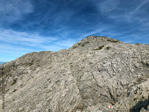 Mutteristock mountain above the Wagital valley (Waegital or Wägital) and alpine Lake Wagitalersee (Wägitalersee), Innerthal - Canton of Schwyz, Switzerland photo