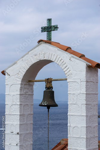 Canvas Print bell tower of church on Hydra - Greek Island