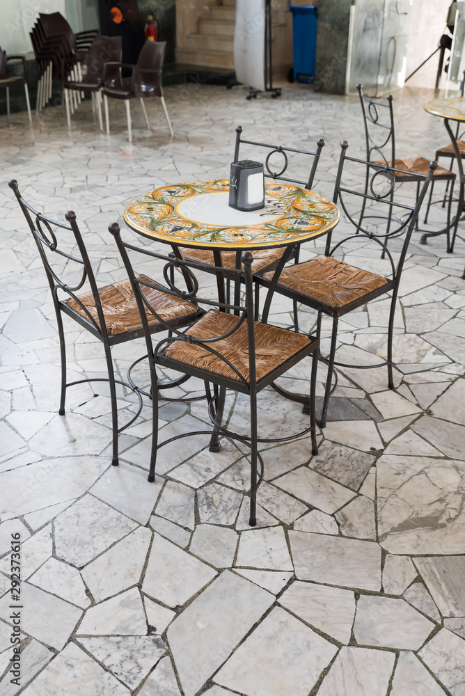 Sicilian rustic table and chairs