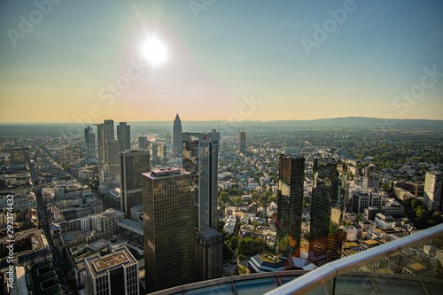 Frankfurt Skyline in the Sun - view from Maintower