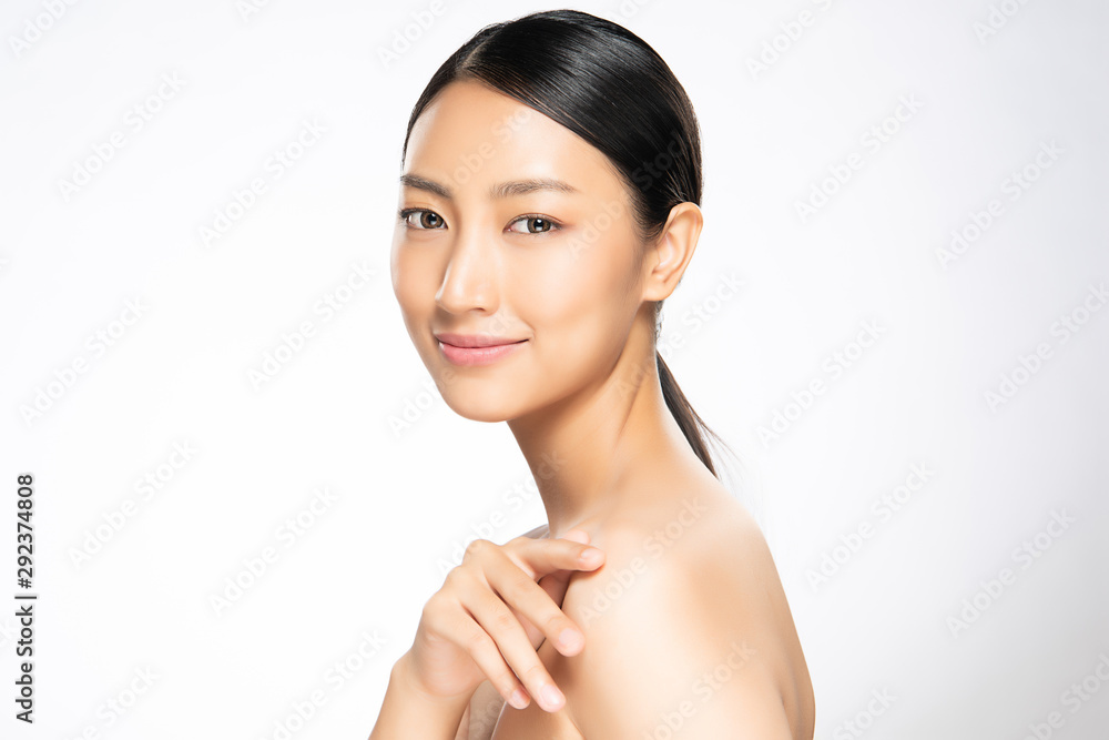 Beautiful Young Asian Woman with Clean Fresh Skin, Beautiful Young Asian Woman with Clean Fresh Skin,