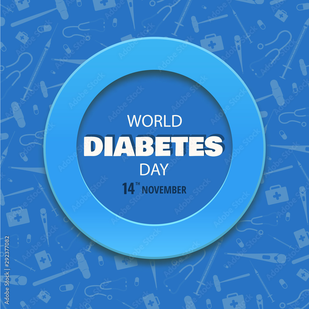 Vector Illustration on the theme World Diabetes Day. Vector Illustration on the theme World Diabetes Day.