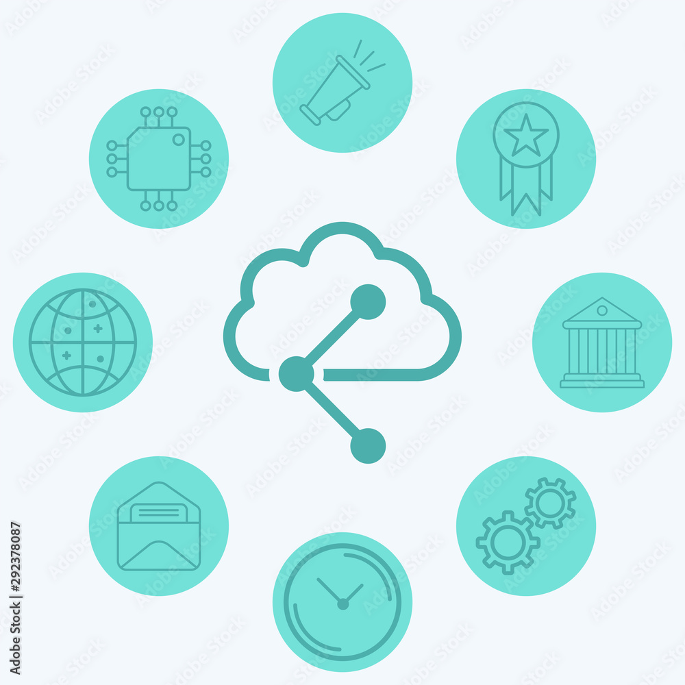 Cloud computing vector icon sign symbol Cloud computing vector icon sign symbol