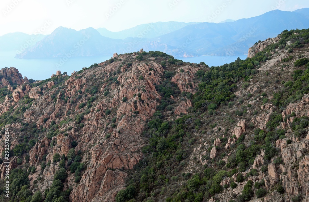 Naklejka premium Panoramic view of Corsica Island
