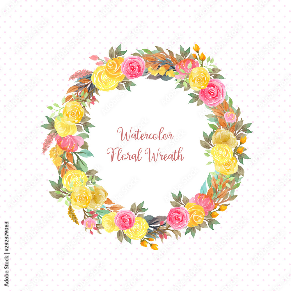 floral frame with colorful flowers