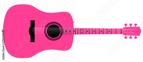 Pink Acoustic Guitar