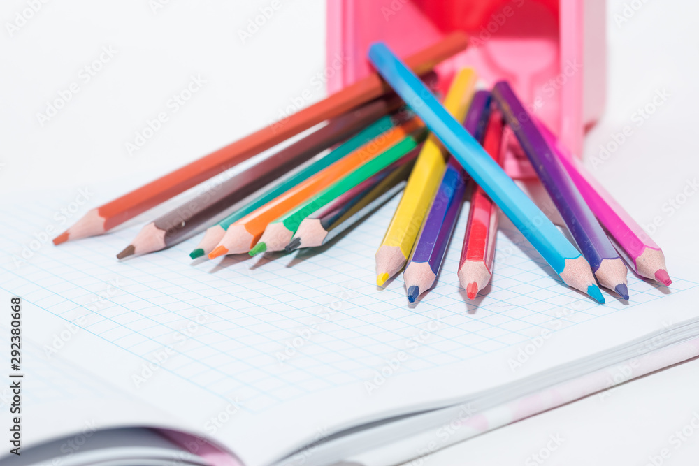 School pencils on white background.Color pencils on white background. Color pencils for drawing. Set of colored pencils. Colors of rainbow. School pencils on white background.Color pencils on white background. Color pencils for drawing. Set of colored pencils. Colors of rainbow.