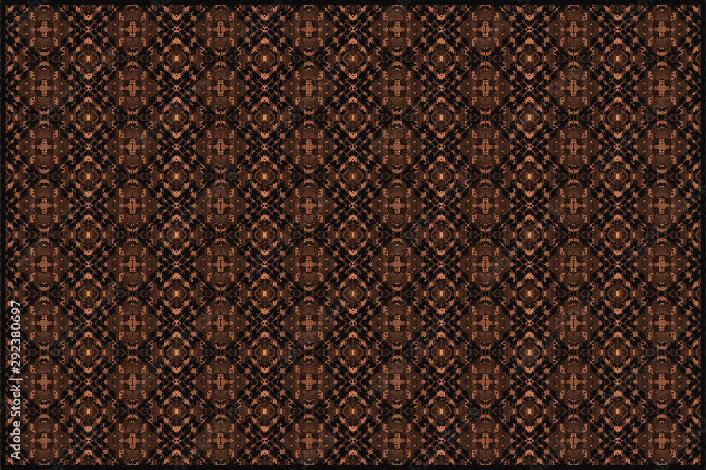 Textured pattern of a brown and black African fabric, illustration 
