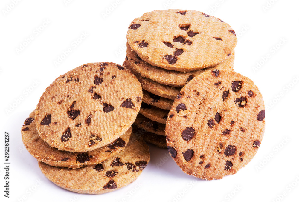 Chocolate Cookies Isolated on White Background Chocolate Cookies Isolated on White Background