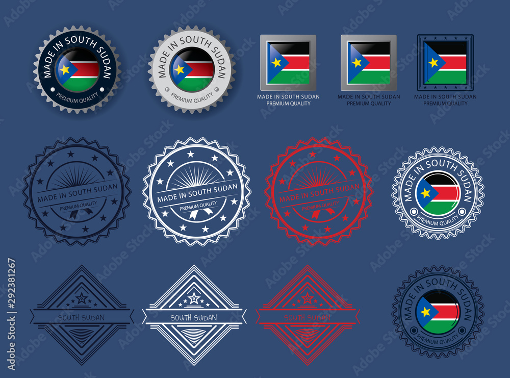 Made in Sudan seal, Sudanese flag and color Made in Southsudan seal, South Sudan flag and color --Vector Art-- Made in Sudan seal, Sudanese flag and color Made in Southsudan seal, South Sudan flag and color --Vector Art--