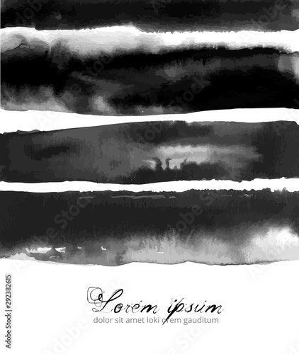 Abstract ink wash paiting hand drawn with ink on white background.